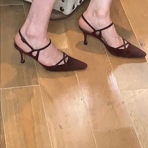 Manolo Blahnik heels brown suede size 7 37